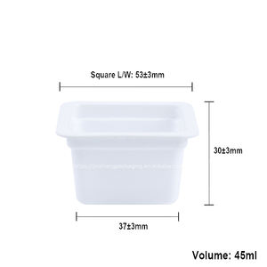 Tasse à sauce carrée Couvercle d'étanchéité étanche Matériau PP Capacité de 45ml Conception à paroi unique pour sauce végétarienne Tomate Tofu Mille - Product Image 5