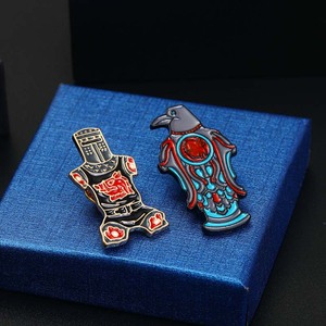 Broches en émail dur et souple pour décoration de vêtements samouraï, Broche <span class=keywords><strong>Aigle</strong></span>, Épingle en émail Chevalier <span class=keywords><strong>Noir</strong></span>, Épingle de revers en émail « Just a Flesh Wound » - Product Image 5