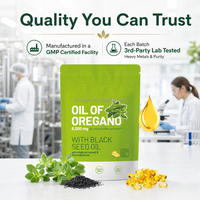 Capsules d'huile d'origan et de graines de cumin noir 6000mg, formule double, pour le bien-être immunitaire, 300 unités, pour adultes