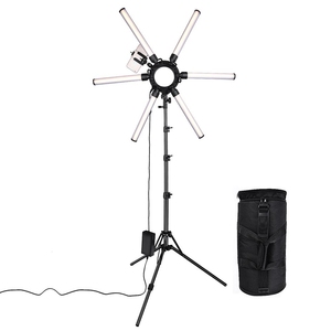 Anneau lumineux LED dimmable 120W pour Ft-06 avec trépied, <span class=keywords><strong>6</strong></span> tubes, 3200K-5500K, IRC 97, en aluminium, pour streaming en direct et maquillage - Product Image 4