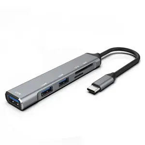 USB Hub نوع C محور USB C ميناء Hub الألومنيوم USB-C حوض نوع-C مهايئ توزيع