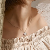 Haomi Collier à pendentif personnalisé en acier inoxydable 18K personnalisable Bijoux vierges avec breloque disque gravé