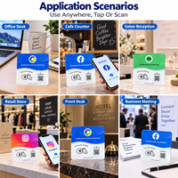 Autocollants de table en acrylique NFC en stock direct usine, présentoirs de codes QR, cartes RFID passives haute fréquence pour cartes d'avis Google