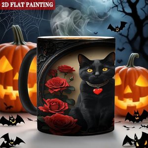 Taza Mágica Esmerilada de 11 oz, Taza de Cerámica Negra que Cambia de Color con el Calor, para Uso Diario - Product Image 6