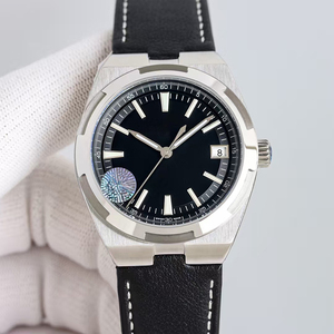 Reloj de Hombre 2026, Superventas, Caja de Acero Inoxidable, Esfera Negra, Correa de Cuero Genuino Negro, Mecánico Automático con Fecha, Nuevo - Product Image 1