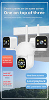 6MP 8MP Extérieur Trois Lentilles Sans Fil Ip Caméra Cctv Wifi Double Ball Machine Linkage Caméra 4K Trois Lentille Ptz Caméra Réseau