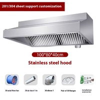 Penghisap Asap Dapur Hotel Komersial, Volume Udara Besar, Kipas Senyap, Listrik, Stainless Steel, untuk Kompor Kayu Pedesaan