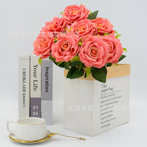 Fleur artificielle Dongchen Crafts, rose à tige unique, pour mariage et décoration intérieure - Product Image 3