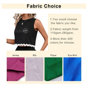 Haut court vierge à col rond pour femmes, gilet fin et respirant, ensemble short à taille élastique, ensemble débardeur et short noirs - Product Image 2