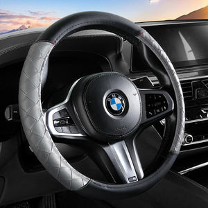 Universal nuevo cuatro estaciones antideslizante verano transpirable cuero coche <span class=keywords><strong>volante</strong></span> cubierta tejida sudor-absorción manija cubierta - Product Image 3