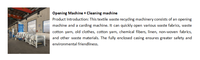 Ligne de production de recyclage des déchets textiles avec fonction d'ouverture et de nettoyage