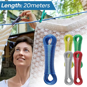 Cuerda sintética resistente a la intemperie para exteriores para colgar ropa, hilo de plástico para ropa con polea para secado de ropa, diseño sin rosca - Product Image 6