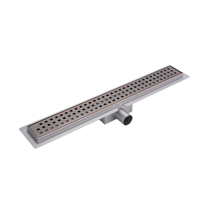 Cubierta de drenaje de ducha de baño, tubo de drenaje lineal de acero inoxidable, rectangular, larga - Product Image 2