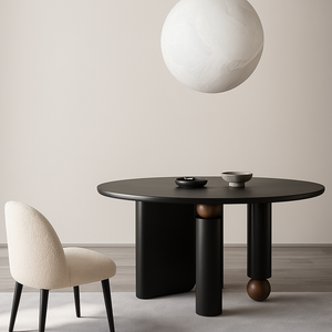 Table <span class=keywords><strong>à</strong></span> <span class=keywords><strong>manger</strong></span> ronde en bois massif moderne de qualité supérieure avec plateau épais <span class=keywords><strong>et</strong></span> base sur piédestal stable pour <span class=keywords><strong>salle</strong></span> <span class=keywords><strong>à</strong></span> <span class=keywords><strong>manger</strong></span>, <span class=keywords><strong>cuisine</strong></span> <span class=keywords><strong>et</strong></span> appartement - Product Image 1