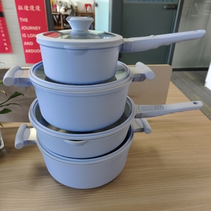 SANLANG Ensemble de 8 ustensiles de cuisine de luxe durables avec revêtement céramique antiadhésif, casseroles et poêles en <span class=keywords><strong>aluminium</strong></span> moulé sous pression, sans PFAS - Product Image 4