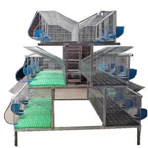 High quality 18 position stepped rabbit cage with a lifespan of 10 to 15 years, produced in China