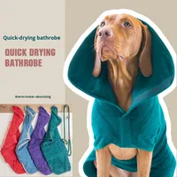 Peignoir de bain super absorbant pour chien, peignoir en microfibre pour chien, serviette enveloppante pour chiot