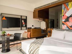 Khách sạn sang trọng Suite rắn gỗ bàn ăn với đá cẩm thạch Inlay và lá mở rộng cho giải trí - Product Image 2