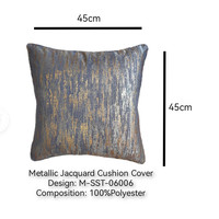 Housse de coussin jacquard métallique de haute qualité, motif abstrait, pour la décoration intérieure, vente en gros