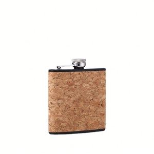Portable 6oz 304 Stainless Steel Hip <b>Flask</b> <b>With</b> Wood Grain Leather Cover for Whiskey Wine Travel Includes Funnel and <b>Cup</b> - Product Image 5