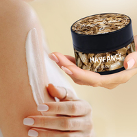 MAYFANCY Crème hydratante végétalienne à l'acide hyaluronique pour peaux sèches, éclaircissante, nourrissante, raffinée, beurre corporel fouetté au karité bio pour