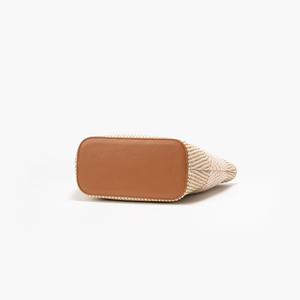 Sac fourre-tout en paille tressée grande capacité, sac à bandoulière avec fermeture éclair, sac seau pour la plage, les voyages et l'usage quotidien - Product Image 3