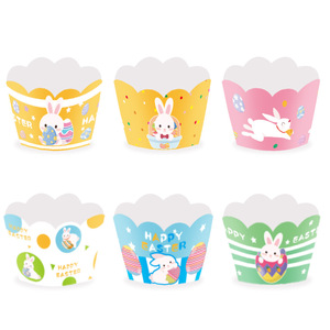 Décorations de gâteau de Pâques en papier réutilisables, design lapin, pour la fête de Pâques, fournitures de décoration de gâteaux - Product Image 3