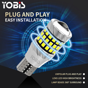 YOBIS T15 Projecteur <span class=keywords><strong>de</strong></span> phare Len Light 921 W16W 57SMD 2016 <span class=keywords><strong>LED</strong></span> Auto <span class=keywords><strong>Feu</strong></span> <span class=keywords><strong>de</strong></span> freinage supplémentaire Canbus 24V Feux <span class=keywords><strong>de</strong></span> <span class=keywords><strong>recul</strong></span> Voiture 12V <span class=keywords><strong>Feu</strong></span> <span class=keywords><strong>de</strong></span> jour DRL - Product Image 5