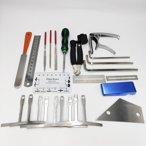 ชุดเครื่องมือซ่อมกีตาร์ 25 ชิ้น ชุดซ่อมบำรุงกีตาร์ เครื่องมือเปลี่ยนลูกบิดกีตาร์ ไม้บรรทัดวัดแทรสร็อด ประแจ - Product Image 5