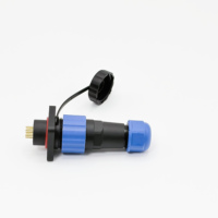 Connecteur d'aviation carré étanche IP68 SD16SP16 à 2-9 broches, plaqué or cuivre, courant nominal 10A pour éclairage LED et applications électriques