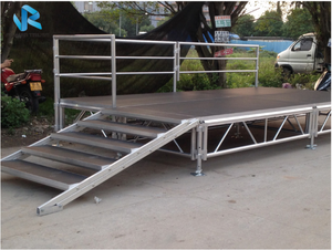 Plate-forme de scène portable réglable, plate-forme de scène d'événement, grande scène pliante mobile en aluminium intérieur/extérieur - Product Image 5