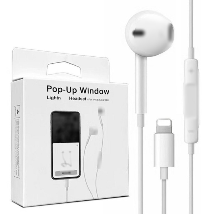 Для Apple Earpod pop up window для светящейся гарнитуры 1,2 м Handfree с микрофоном проводные наушники для iPhone 7 8X11 12