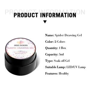Vernis à ongles gel UV 5ml pour dessin d'araignées, noir et blanc, pour manucure, fournitures pour nail art - Product Image 5