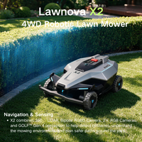 Tondeuse robotisée Lawnova X2-10000 4 roues motrices LiDAR VSLAM avec vision IA pour terrains de 2,5 acres