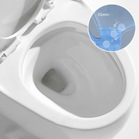 WC monobloc en céramique à fixation au sol avec abattant à fermeture douce, idéal pour hôtels et vente en gros (OEM)