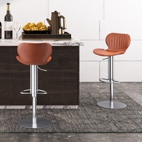 [En stock] Tabouret de bar pivotant et réglable en hauteur, style européen et américain, avec structure métallique, pour îlot de cuisine et salle à manger