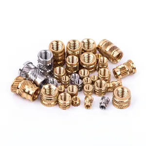 M3 M4 M5 M6 M8 UNC 4-40 8-32 10-24 Knurled Brass nhiệt tan chủ đề chèn Nut cho các thiết bị điện và máy tính xách tay