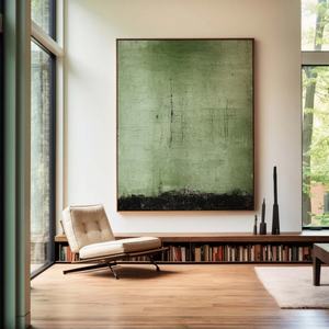 Peinture Wabi Sabi moderne personnalisée, peinture abstraite faite à la main, toile de luxe, décoration murale, salon, peinture à l'huile texturée 3D - Product Image 5