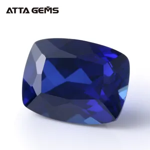 34 Batu Sintetis Harga Persegi Panjang Bantal Blue Permata Safir Batu Korundum Batu untuk Perhiasan