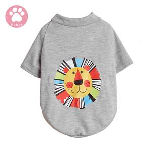 เสื้อสุนัขคอตตอนพิมพ์ลายสิงโตต้นมะพร้าวน่ารักสำหรับสัตว์เลี้ยงฤดูร้อนเสื้อผ้าสุนัขทำจากผ้าฝ้ายที่ไม่ติดไฟมีขนาดเล็กไซส์ XL - Product Image 5