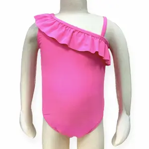 Top Quality Toddler Sustainable Adorable One-Piece Shoulder Ruffle Swimsuit For Baby Girls