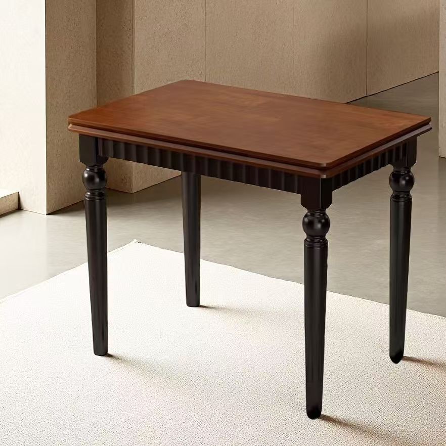 French-style solid wood folding table - two-tone color scheme