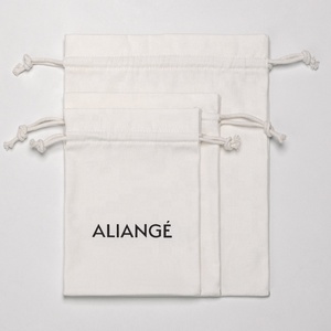 Tùy Chỉnh Thân Thiện Với Môi Tái Sử Dụng Tự Nhiên Bông Dây Kéo Pouch Đồ Trang Sức Màu Trắng Bao Bì Túi Vải Có Thể Tái Chế Sử Dụng Cho Vớ - Product Image 6