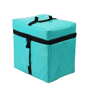 Bakkal için fermuarlı termal öğle soğutucu çanta ile yeniden yalıtımlı taşınabilir gıda teslimat çantası
