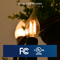 Ampoule de bougie à filament LED 5.5W 2700K 800LM bon marché en gros avec certificat FCC UL
