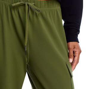 Ingrosso elasticizzato <span class=keywords><strong>con</strong></span> coulisse <span class=keywords><strong>in</strong></span> <span class=keywords><strong>vita</strong></span> stile Pull-on tasche Cargo a gamba larga <span class=keywords><strong>pantaloni</strong></span> Cargo da donna - Product Image 4