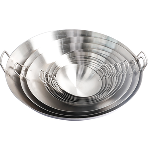 <span class=keywords><strong>Wok</strong></span> de Acero Inoxidable con Asas de Madera, Doble Asa, Fondo Redondo, Sin Recubrimiento, para Estufa de Gas, Uso Comercial, Sartén para Saltear, Gran Capacidad - Product Image 6