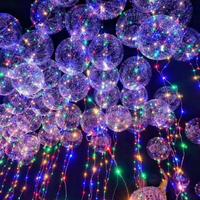 Ballons LED Bobo transparents, ballons à bulles, formes de licorne, fleur, cœur, étoile pour la décoration de fête