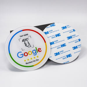 Logotipo de impresión personalizado NFC toque para ver el menú digital Google Review Stand restaurante acrílico NFC menú Mesa pegatina - Product Image 5