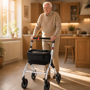 Déambulateur d'intérieur avec plateau de service, 6,70 kg, poignée à 6 niveaux, 108 kg, <span class=keywords><strong>4</strong></span> <span class=keywords><strong>roues</strong></span> en PVC, CE UKCA ISO - Product Image 4